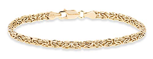 Miabella Italian 925 Sterling Silver 4mm Byzantine Anklet for Women | Ankle Bracelet, 18K Gold Plated Option, Fine Jewelry, Made in Italy - color: yellow-gold-plated-silver, size: Length 9 Inches (Small)