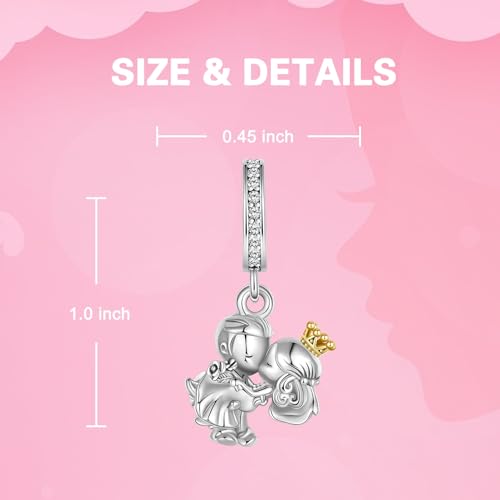 925 Sterling Silver Charms fits Bracelets and Necklace Pendant Bead Charms Jewelry Gift for Women Family Friends - style: Married Couple Charm