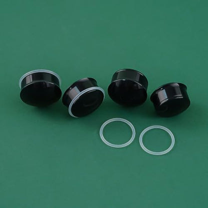 Precise Dimensions Set Color Acrylic O-Ring Ear Plugs Tunnels Gauges Stretcher Piercings Kit - color: Black, size: 23-25mm