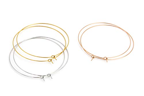 3 Pairs Thin Extra Large Hoop Earrings Set，Fashion Huge Gold Hoops 18k Gold Plated Lightweight Stainless Steel Hoops Big Geometric Round Gold Hoop Earrings Set Minimalist Jewelry for Women - size: 60MM