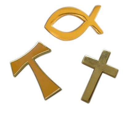 Novel Merk Christian Cross Icon Religious Lapel Pin, Hat Pin & Tie Tack Set with Clutch Back - style: 3-Mixed Christian