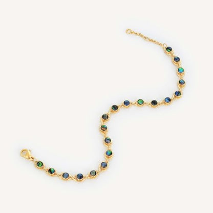 MEVECCO Dainty Chain Bracelets for Women, Layered and Charm Styles | 14K Gold Plated Brass, Select Cubic Zirconia Accents, Single and Multi-Row Structures for Refined Everyday Wristwear - style: Evil Eye 3 Turquoise Bead