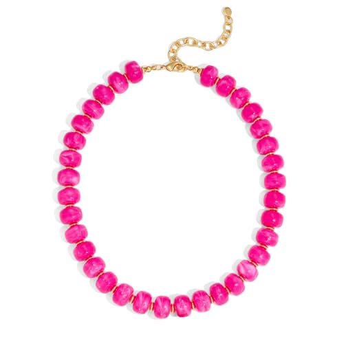 Chunky Beaded Necklace for Women, Colorful Trendy Statement Summer Jewelry Gift - color: necklace-31