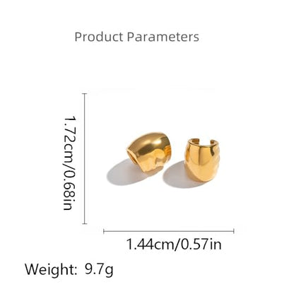 Kokoma Clip On Ear Cuffs for Women Minimalist Oval Huggie Hoops Chunky Non Piercing Cartilage Earrings Fashion Ear Jewelry