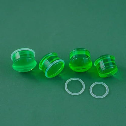 Precise Dimensions Set Color Acrylic O-Ring Ear Plugs Tunnels Gauges Stretcher Piercings Kit - color: Green, size: 15-18mm