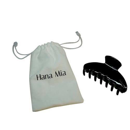 Luxury Black Claw Clip for Women | Our Large 4 Inch Hair Clip Creates Beautiful Half Ups, Secure Updos & Chic Daily Styles | Premium Acetate Claw with Secure Hold & Snag Free Teeth for Easy Styling - color: Black