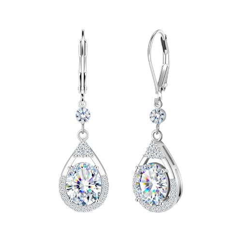 Silver Dangle Double Hoop Earrings For Women Paperclip Link Earring | Drop Small Silver Earrings Square Huggie Paperclip Dangly Hoop Silver Hoops Earrings Jewelry - color: Silver TearDrop