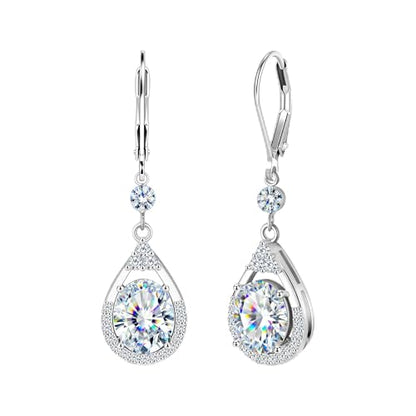 Silver Dangle Double Hoop Earrings For Women Paperclip Link Earring | Drop Small Silver Earrings Square Huggie Paperclip Dangly Hoop Silver Hoops Earrings Jewelry - color: Silver TearDrop