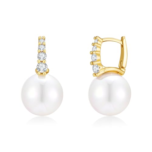 Pearl Earrings for Women Minimalist Pearl Drop Earrings Elegant Leverback Dangle Earrings Wedding jewelry Bridesmaid Gifts - style: pearl huggie
