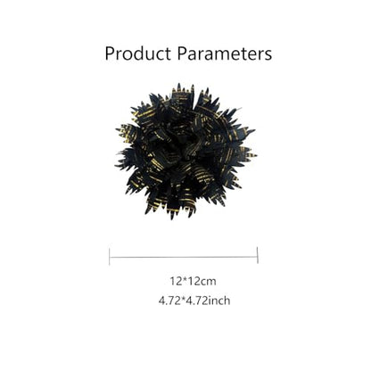 12cm Holiday Handmade Fabric Flower Brooch Pin for Women Girls Fashion Gold Thread Stripes Peony Brooches Lapel Hair Pins Dainty Anniversary Wedding Festival Dress Accessories Gift - color: Black