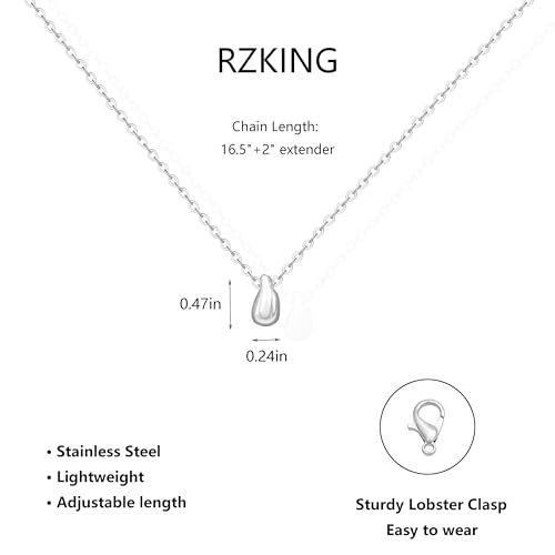 RZKING Silvery Necklace for Women, Gifts for Friend Mom Daughter Teacher - style: Teardrop