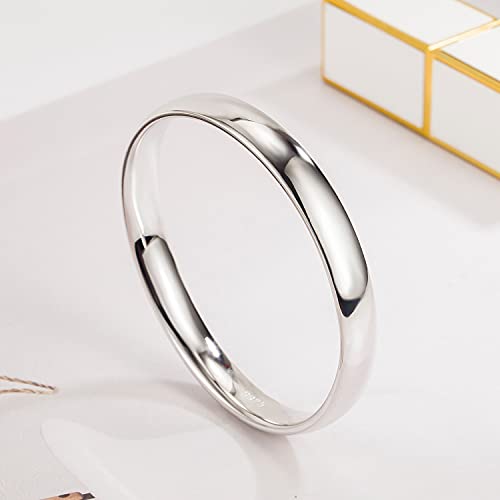Dankadi Minimalism Women Men 925 Sterling Silver Bracelet Width 7-8MM Diameter 60-65 mm Solid Smooth On Bangle Cuff Fashion Fine Jewelry Gifts - color: Width 8MM 1 Piece, size: Diameter 60MM