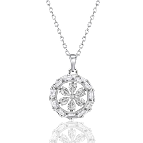 Ahiller Women's Necklace, Dainty Pendant Choker, Adjustable Chain | Heart Initial & Round Pendants, Daily Necklace,17-21" Adjustable Necklaces, Trendy Minimalist Jewelry, Stainless Steel Chain - color: ZF-Silver, style: Other Shapes - Multi-Color