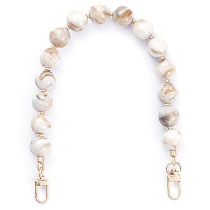 AUMEY Handbag Chain Straps Acrylic Purse Chain Strap Fashionable Replacement Purse Clutches Handles for Purse Handbags DIY Crafts, 15 inch of Each (YZL01-Beige) - color: Yzl01-beige