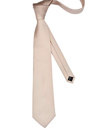 GUSLESON Classic New 3.15"（8cm） Men's Solid Color Necktie Wedding Business Tie + Gift Box - color: Champagne