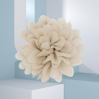 Satin Fabric Large Flower Brooch Pin Dainty Handmade Big Rose Flower Brooches Blossom Lapel Pins Silk Camellia Flowers Pin Wedding Dance Prom Party Banquet Dresses Suit Clothes Jewelry for Women - color: Khaki