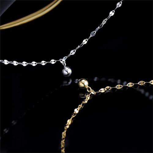14K Gold Lucky Pearl Anklet Bracelets for Women Trendy, Dainty Charm Adjustable Ankle Bracelet Chain, Fashion Statement Foot Jewelry, Anniversary Birthday Valentine's Day Gifts.