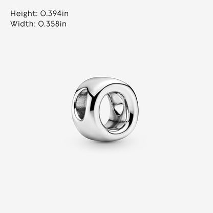 Pandora Alphabet Charm - Compatible Moments - Gift for Her - Made with Sterling Silver - with Gift Box - style: Letter O