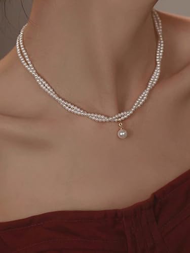 Pearl Beaded Lariat Necklace for Women Trendy Fashion Accessories Boho Jewelry Gift - color: B-pearl Necklace