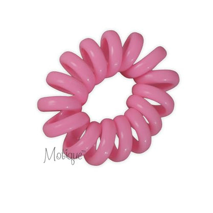 Jumbo Coil Pony Holder Hair Ties - Set of 4 (Pink) - color: Pink