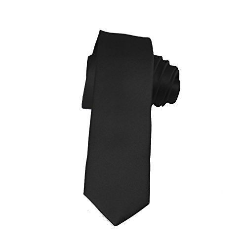K. Alexander Skinny Ties - Multiple Solid Colors - Classic 2" width - color: Black