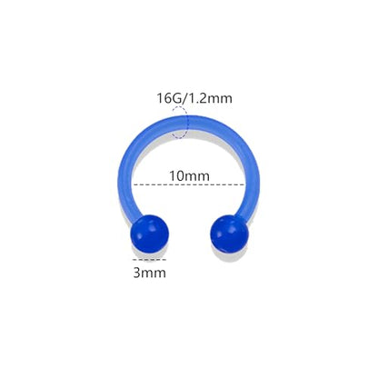 20Pcs 16G Glow in the Dark Horseshoe Nose Septum Ring for Women and Men | Eyebrow Lip Ring Septum Retainer Acrylic Flexible Circular Barbell Piercing Jewelry
