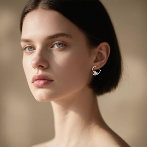 LES OSEWA Dog Animal Earrings Sterling Silver Animal Heart Hoop Dangle Earrings Cute Jewelry Gifts for Women - color: Chicken