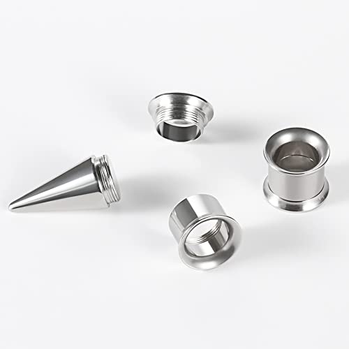 36PCS Ear Gauge Stretching Kit Stainless Steel Double Flare Alloy Tapers 3 In 1 Plugs Set Eyelet 14G-00G - color: (1.6-10mm)-Silver-Flare