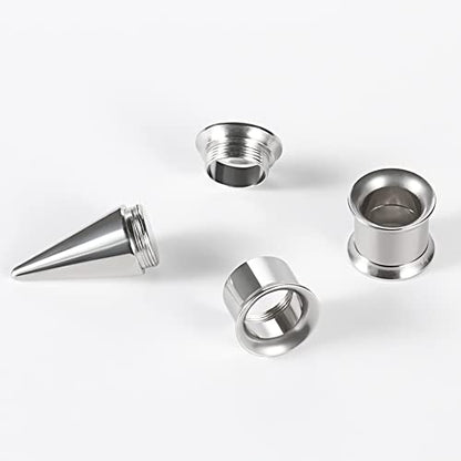 36PCS Ear Gauge Stretching Kit Stainless Steel Double Flare Alloy Tapers 3 In 1 Plugs Set Eyelet 14G-00G - color: (1.6-10mm)-Silver-Flare