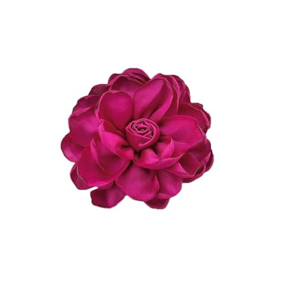 Dainty Fabric Rose Flower Large Brooch Lapel Pins Flower Brooches Pin Classic for Wedding Party Dance Banquet for Women Dress Suit Clothes Accessories Jewelry 100mm - color: Hot Pink