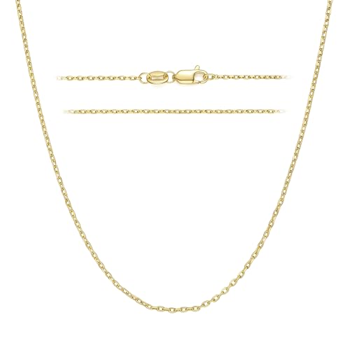 Gold Necklaces for Women 14K Gold Chain for Women Gold Cable Chain | Dainty Gold Cable Chain Necklace for Womens Simple Cable Chain for Men Necklaces 14-26” 14k gold necklaces for women men - size: 26in-65cm, style: 1.2mm