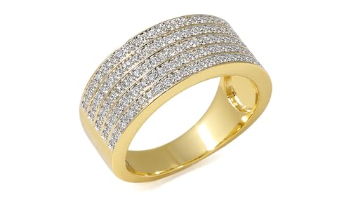 Hexa Wide Band Statement Ring, Fashion Rings for Women, Elegant Gold Jewelry Accessories,Perfect for Party & Date Night, Hypoallergenic & Durable - color: Gold Silver
