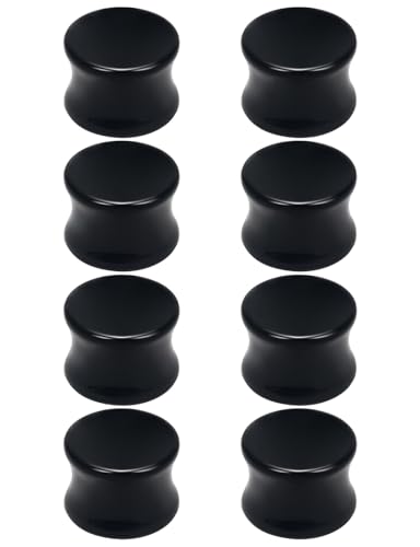 6G to 30MM Gauges for Ear Acrylic Double Flared Saddle Solid Tunnels Plugs 4MM- 30MM Ear Expander Gauges Stretcher Flesh Earrings Body Piercing Jewelry for Women Men (Black White Clear) - color: Black, size: 5/8 Inch Tunnels