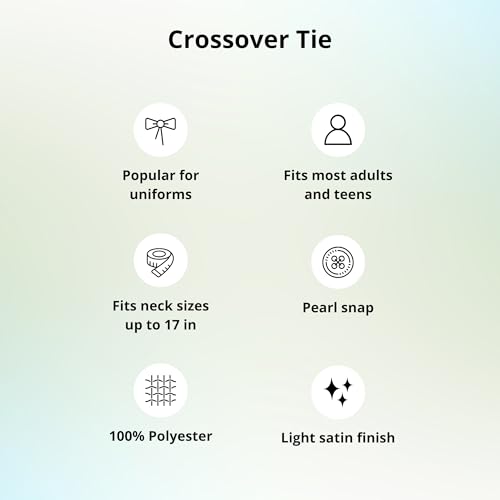 tiemart Crossover Tie - color: Black - Pearl Snap
