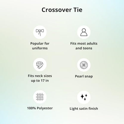 tiemart Crossover Tie - color: Black - Pearl Snap