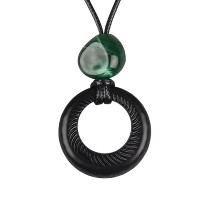 Bohemian Necklaces for Women Long Leather Necklace with Large Pendant Chunky Boho Hippie Jewelry Pendant Chocker Necklace - style: Large Pendant Necklace