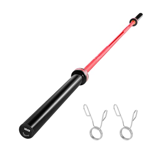 VEVOR 7FT/6FT/4FT Olympic Barbell Bar, Fits 2-Inch Weight Plates, Barbell Bar with Knurled Grip for Strength Training, Weightlifting, Squat, Deadlift, Bench Press, Curl, Overhead Press, 500lbs/700lbs/1000lbs Capacity - size: 7FT, 1000LBS