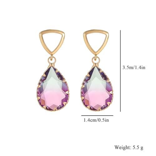 Crystal Earrings CXUEMH Teardrop Earrings for Women Blue and Green Dangle Earrings Elegant Earrings for Prom Emerald Green Earrings Formal Jewelry Crystal Drop Earrings - color: Style A