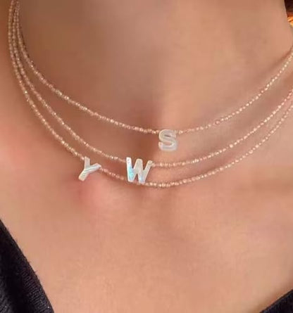 Tanyoyo Initial Necklaces for Women - Trendy Beaded Choker Necklace for Women, Handmade Letter Choker Necklace Jewelry for Women - style: K