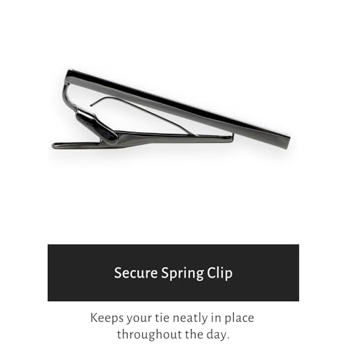 Silver Gold Gunmetal Onyx Tie Clip Tie Bar Made in Japan - color: Gunmetal