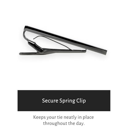 Silver Gold Gunmetal Onyx Tie Clip Tie Bar Made in Japan - color: Gunmetal