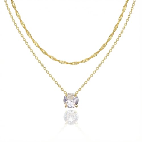 Unisex Celestial Gold Pendant Necklaces, Sun/Moon/Star/Angle Celestial Elements Unisex Choker Gold Lover Chains for Men and Women Jewelry - color: Layer - Gold Diamond