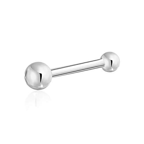 Massete 18k 14k Gold Nose Ring - 20g Nose Stud, Hypoallergenic Threadless Piercings for Women Men, Yellow White Rose Real Gold Standard or Long Nose Rings Studs, CZ or Ball Nose Piercing Jewelry - color: Ball - 14k White Gold, size: Standard Length