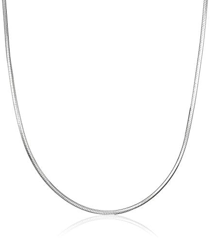 LUHE Silver Chain Sterling Silver Snake Chain Necklace 1MM Italian Crafted Thin Chains Lightweight Strong Chains - Lobster Claw Clasp Gifts for Women 14-30 inchs - size: 1mm snake chain 14in