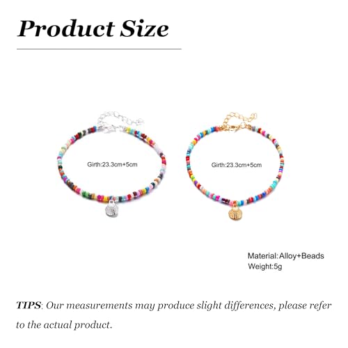 Starfish Shell Anklet Bracelets for Women, Boho Beaded Shell Anklet Set, Beach Vacation Foot Jewelry, Layered Summer Beachy Anklets - color: A4
