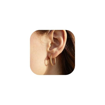 Small Hoop Earrings for Women 7-16mm Stainless Steel Huggie Earrings Lightweight - color: c. Gold A, size: Diameter 16mm