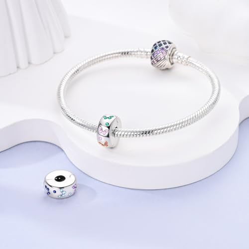HONGRUI 925 Sterling Silver Charm for Bracelets Fashion Women Jewelry Gift - color: Blue Butterfly