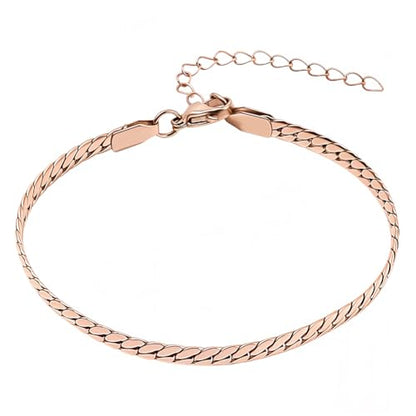 Gold Chain Bracelet for Women Men Stainless Steel Cuban Link Bracelet Trendy Dainty Stackable Snake Chain Gift for Birthdays Anniversaries Father's Day Christmas - color: Gold