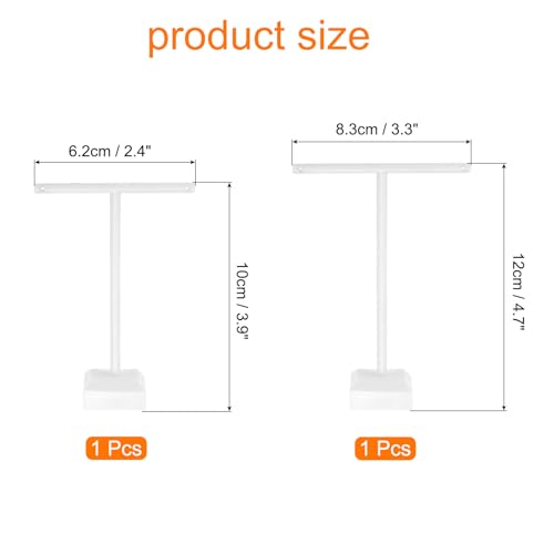 uxcell Earring Display Stands, 2pcs Earring Holder T Bar Earring Organizer Earring Display Storage Rack for Necklaces Bracelet Photography Prop, White - color: White