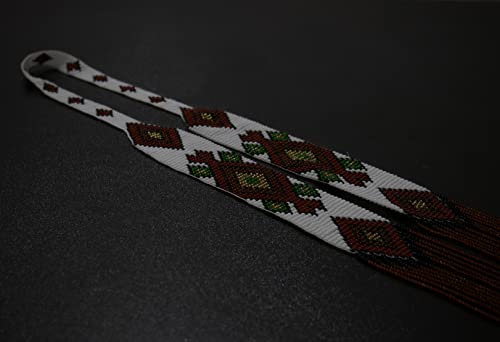 Handmade Native American Style Tribal ethnic Seed Bead Beaded Layered Medallion Necklace 4 - color: Brown